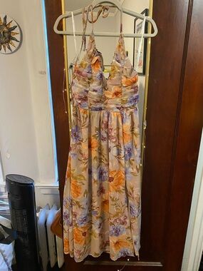 Lulu's Pink and Floral Satin-Lined Dress